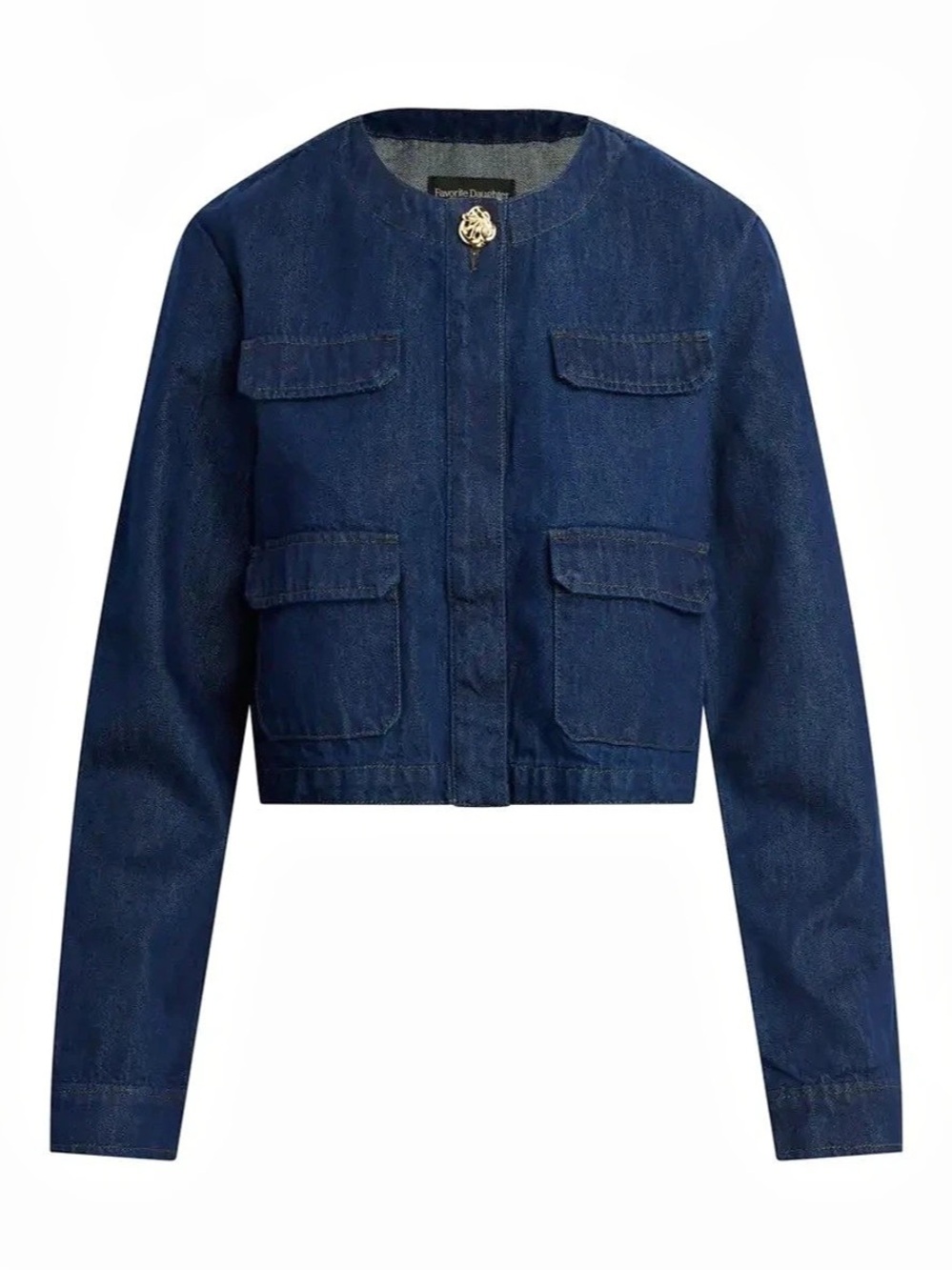 Favorite Daughter The Denim Emily Jacket Utility Jacket in Blue Size Small NWT